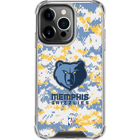 NBA Memphis Grizzlies Digi Camo iPhone 16 Pro Clear Case